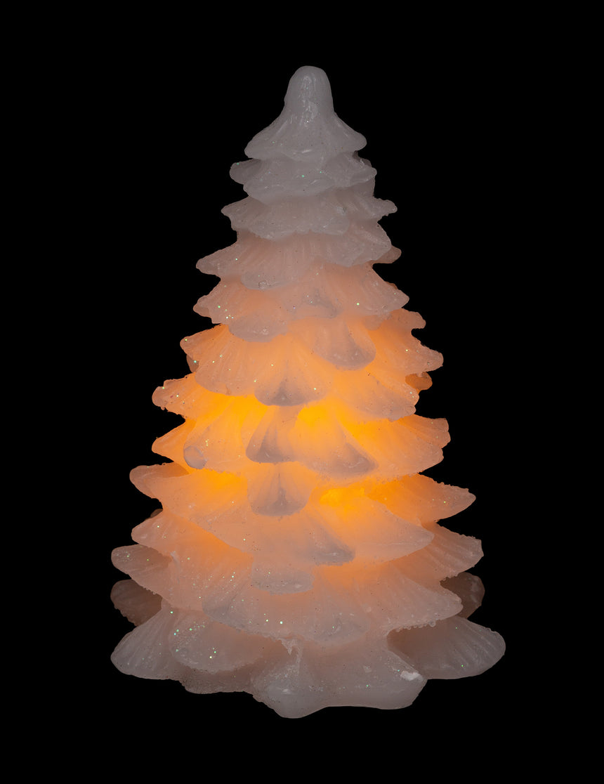 Bougie lumineuse sapin blanc led 9,5 cm décoration Noël