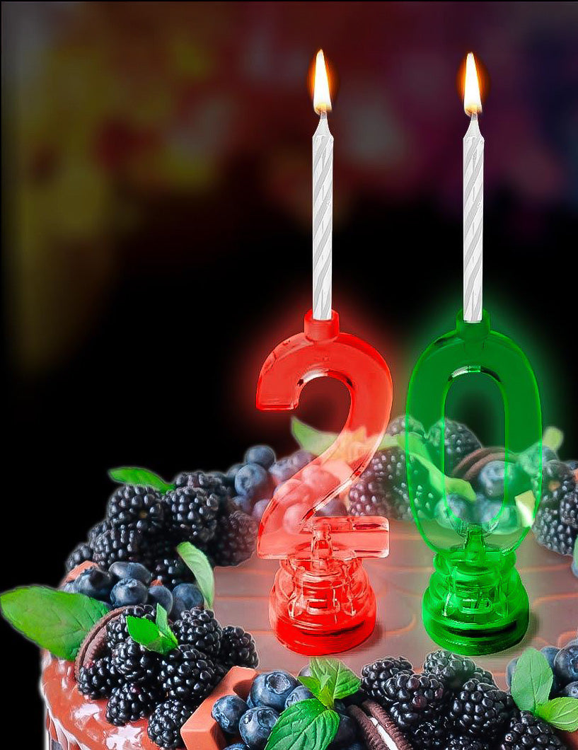 Bougies lumineuses LED chiffre 2