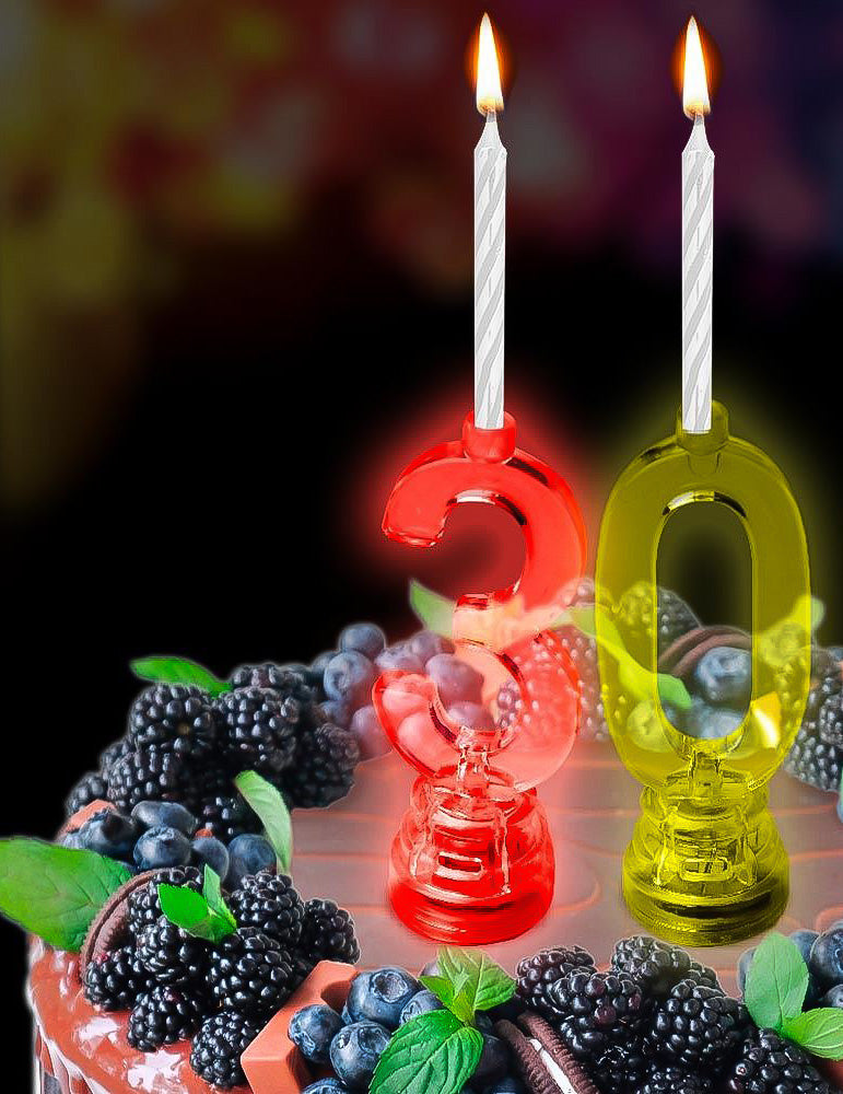 Bougies lumineuses LED chiffre 3