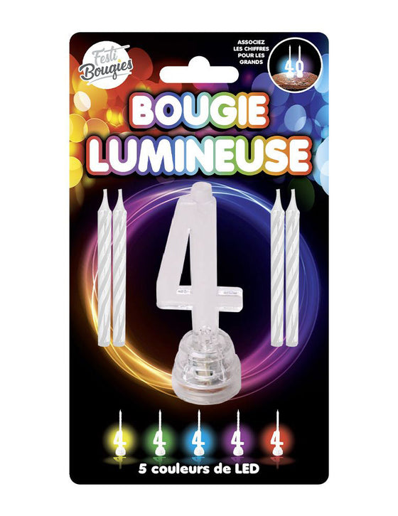 Bougies lumineuses LED chiffre 4