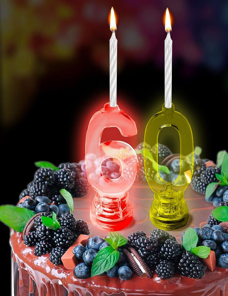 Bougies lumineuses LED chiffre 6