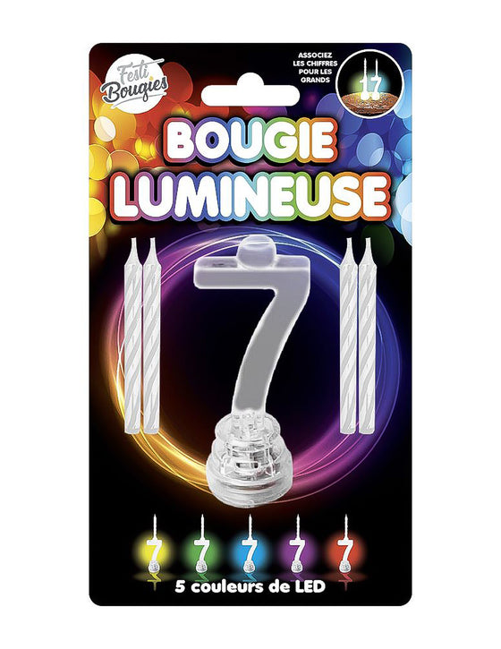 Bougies lumineuses LED chiffre 7