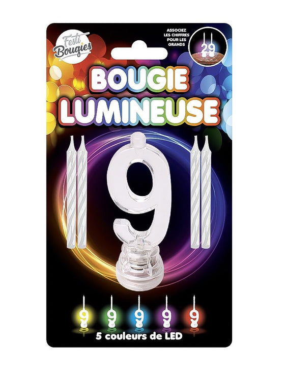 Bougies lumineuses LED chiffre 9