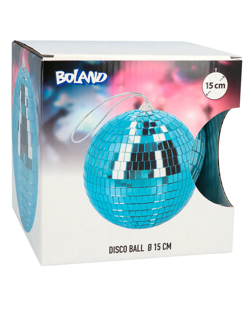 Boule à facettes bleue 15 cm