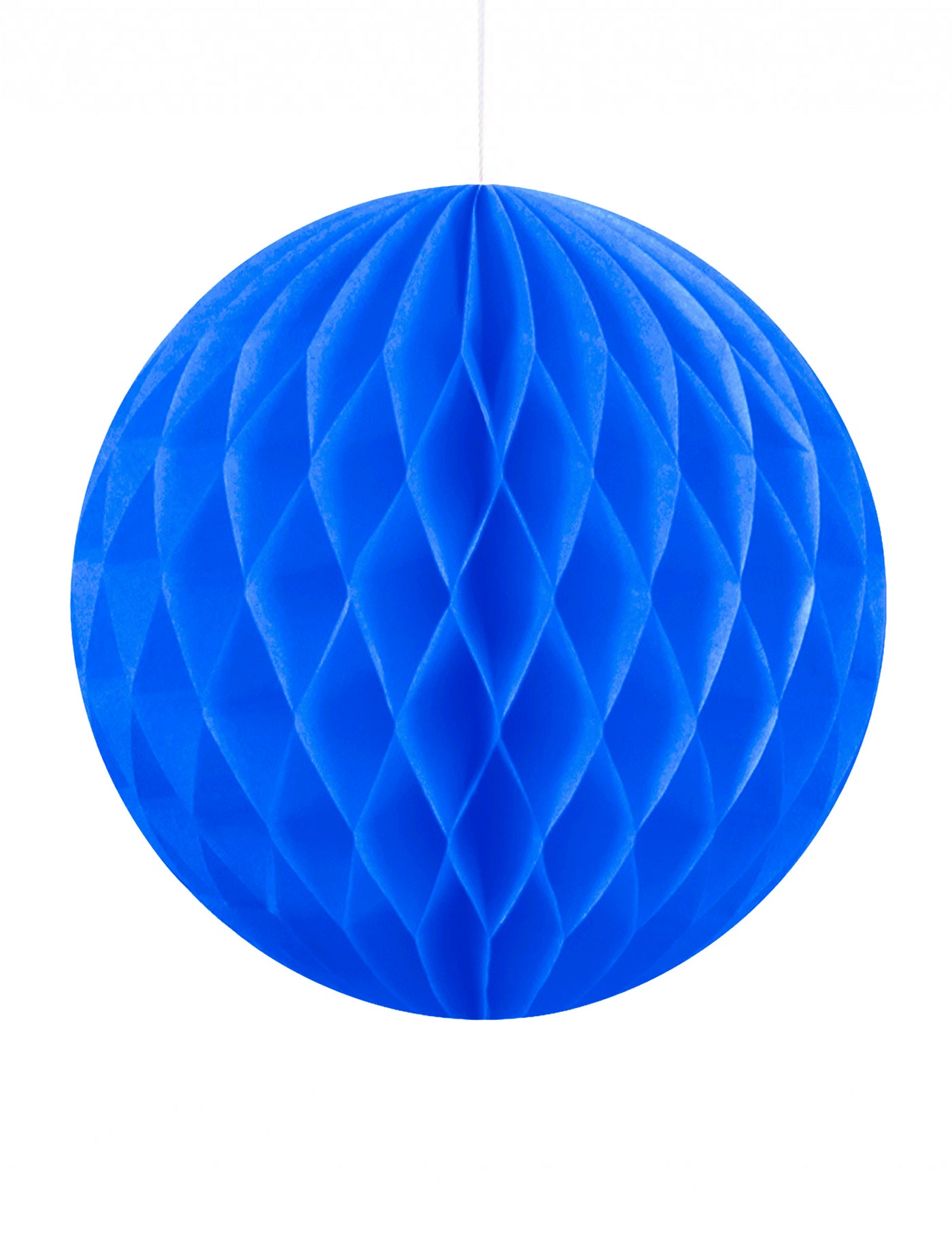 Boule papier alvéolé bleu 20 cm