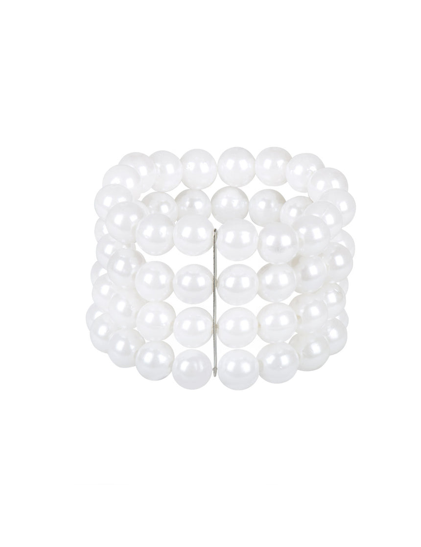 Bracelet perles blanches femme
