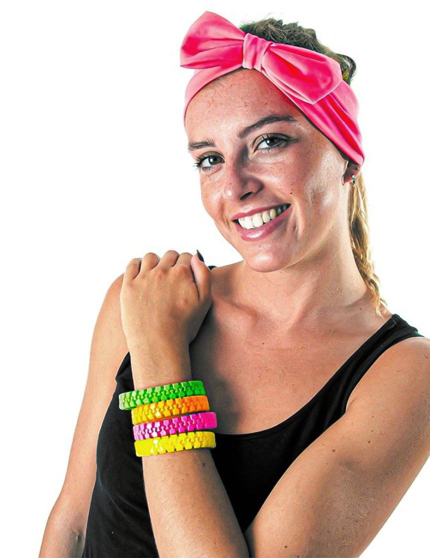 Bracelet zip rose fluo adulte