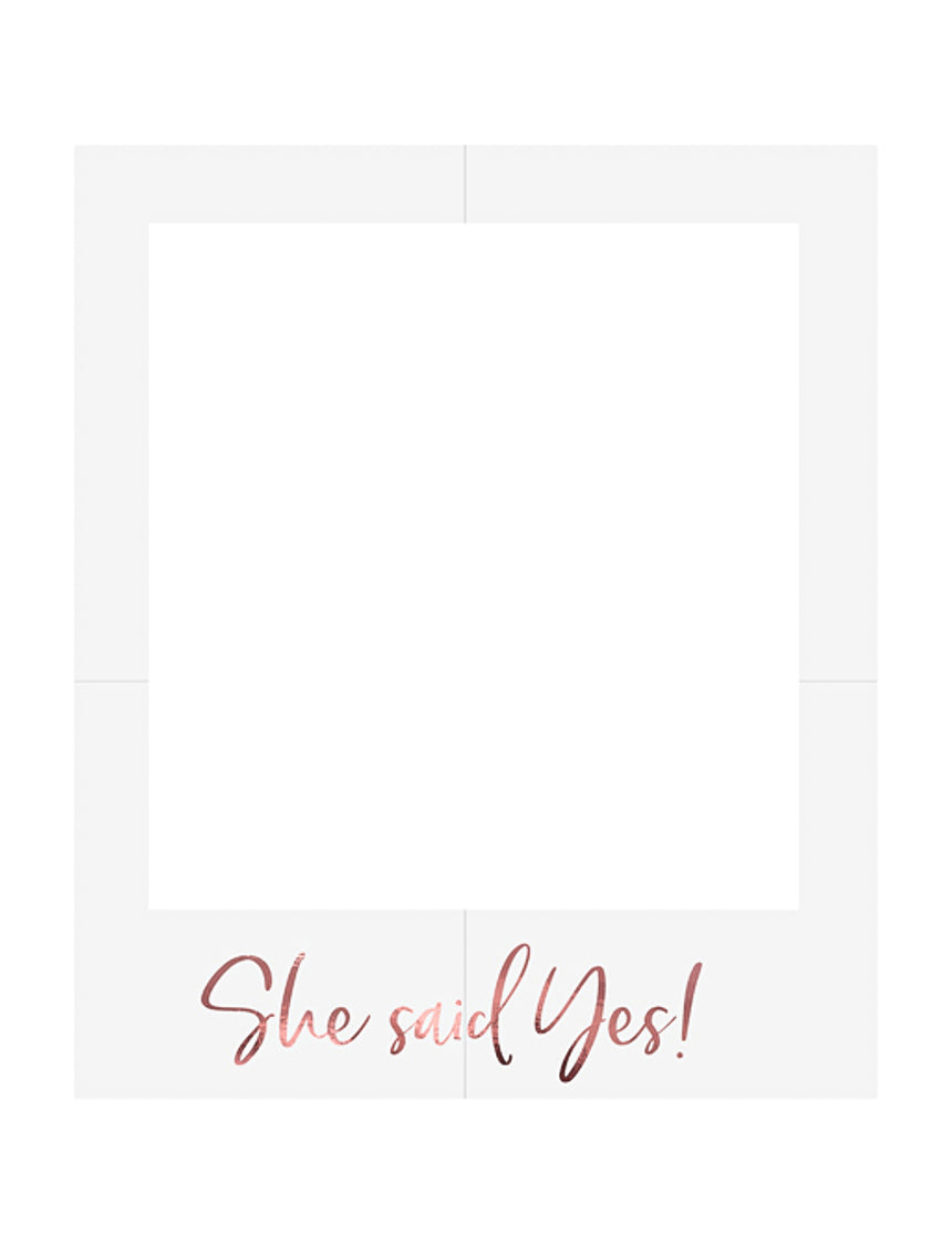 Cadre photo en carton she said yes blanc et rose gold 50 x 59,5 cm