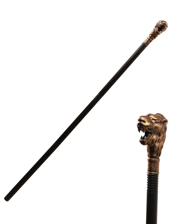 Canne Lion bronze en plastique 106cm
