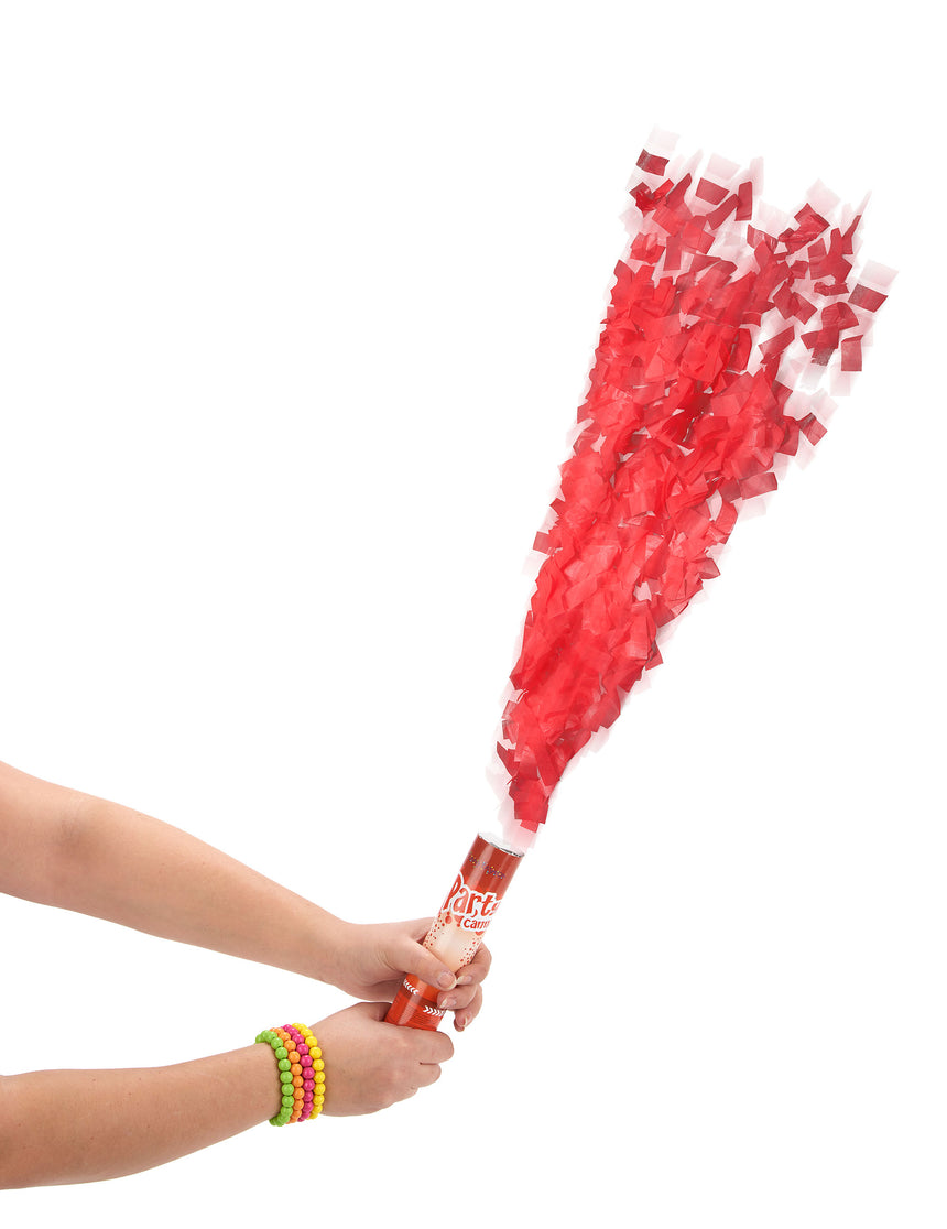 Canon à confettis rouges 20 cm