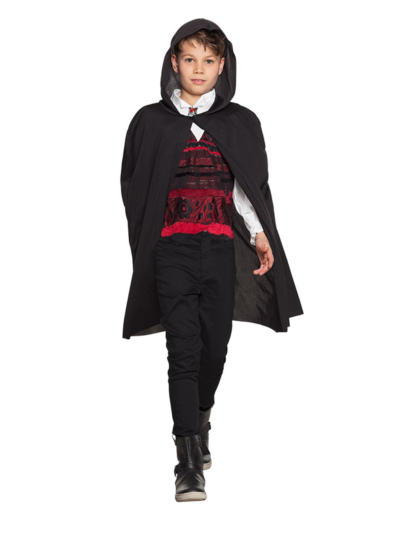 Cape à capuche noire enfant Halloween