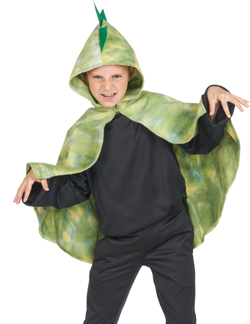 Cape de dinosaure vert enfant