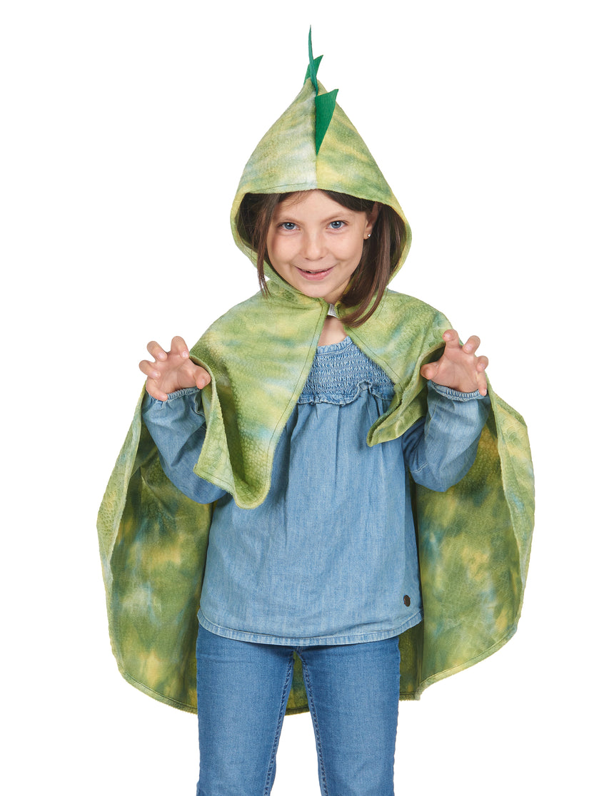 Cape de dinosaure vert enfant