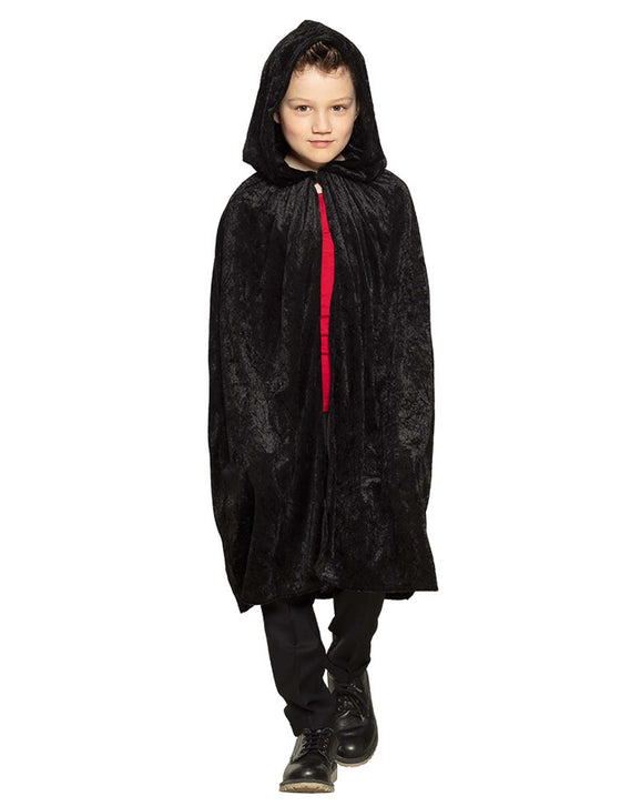 Cape en velours noir enfant 115 cm