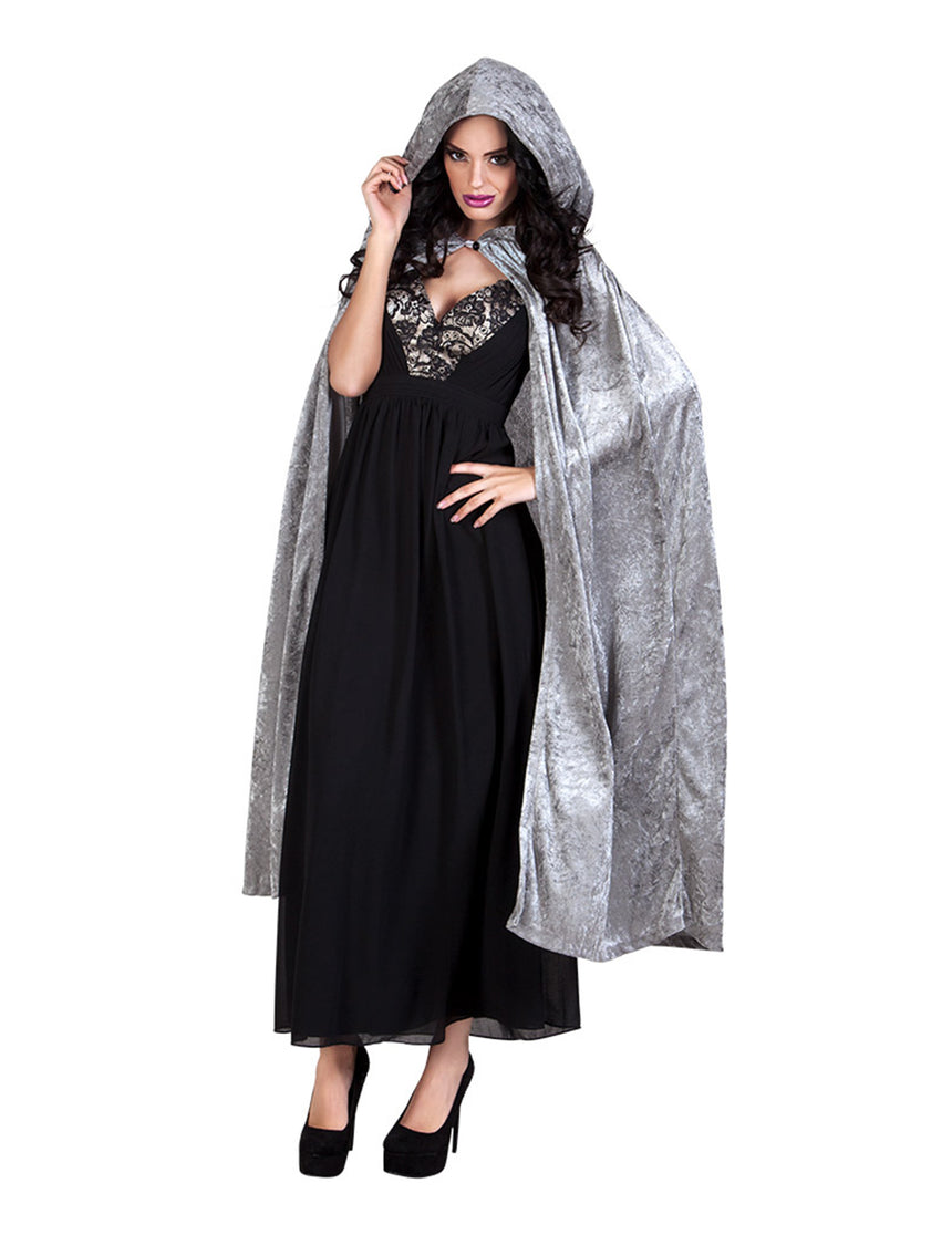 Cape grise aspect velours 170 cm adule Halloween