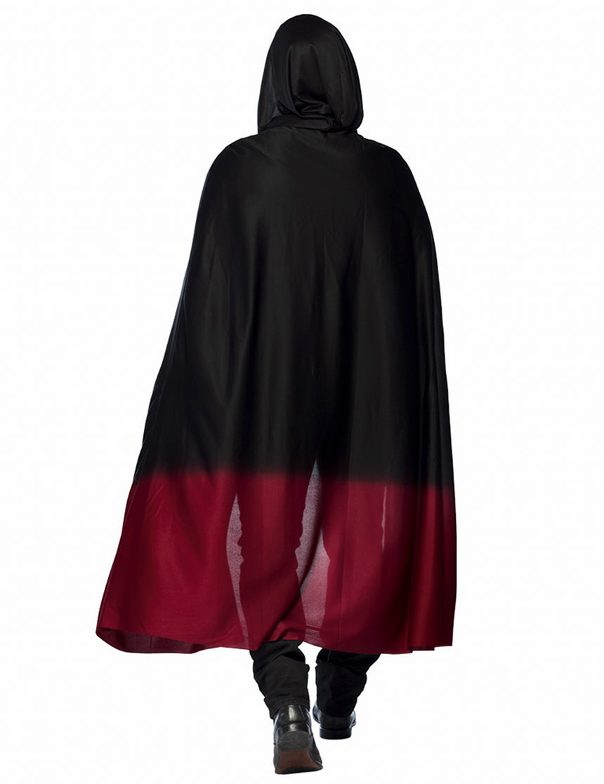 Cape noire dégradé rouge adulte Halloween