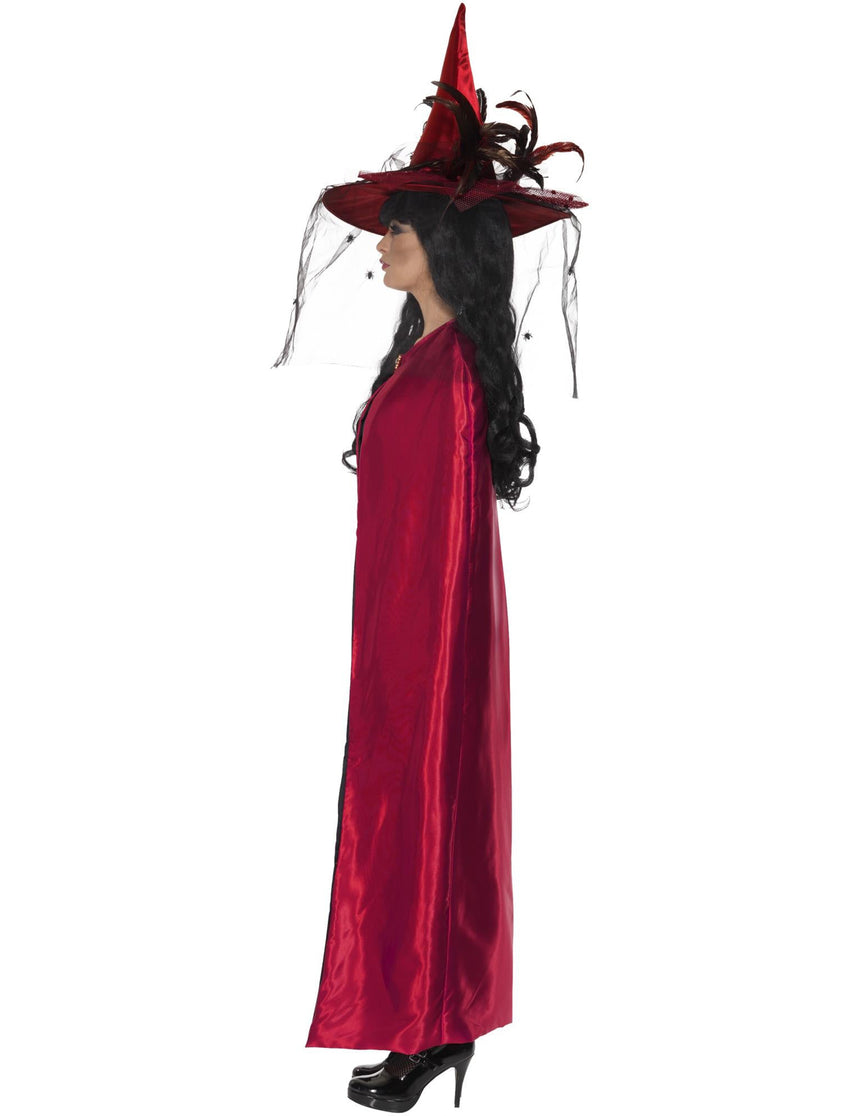 Cape réversible rouge ou noire adulte