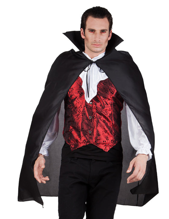 Cape vampire noire adulte 120 cm Halloween