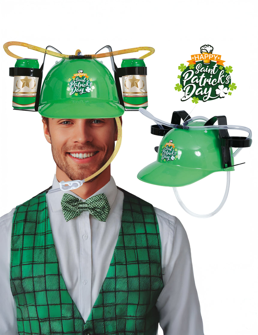 Casque anti-soif vert Saint Patrick adulte
