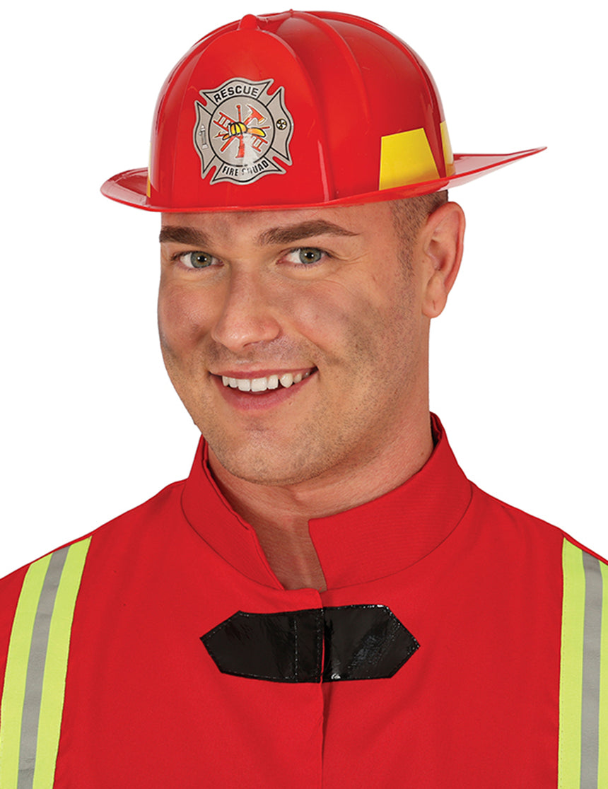 Casque de pompier rouge adulte