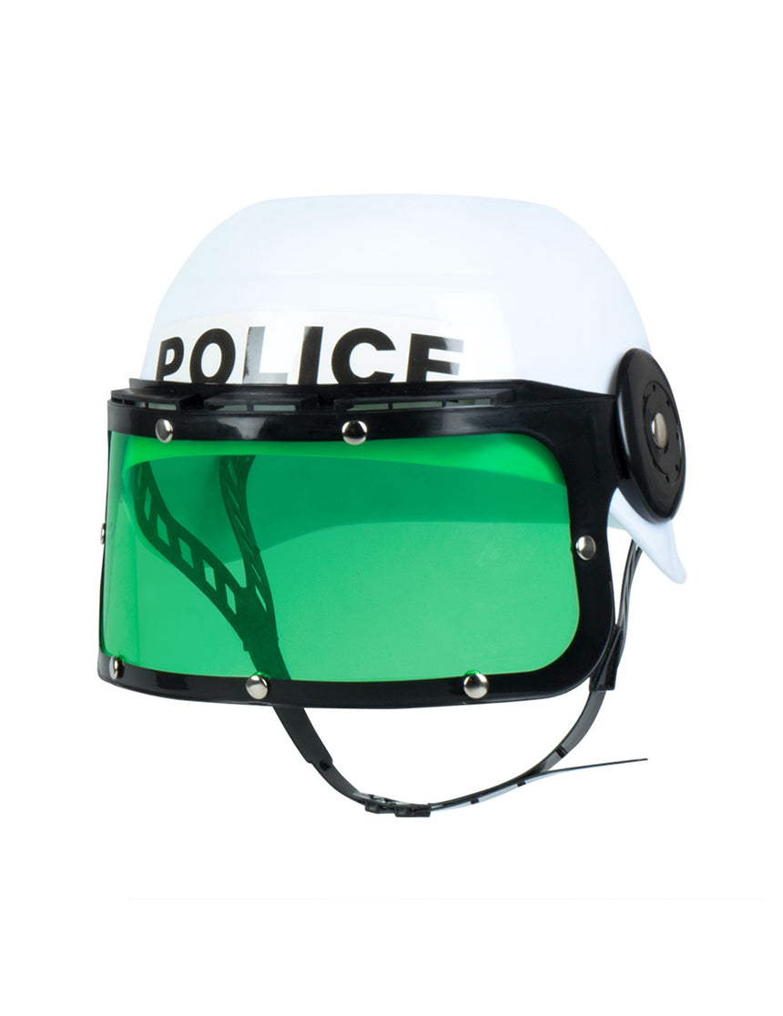 Casque police blanc enfant