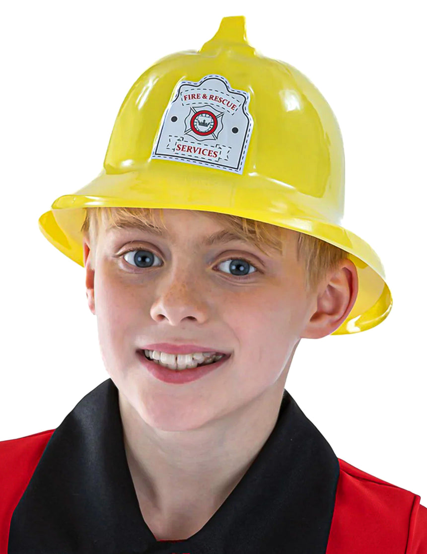 Casque pompier jaune