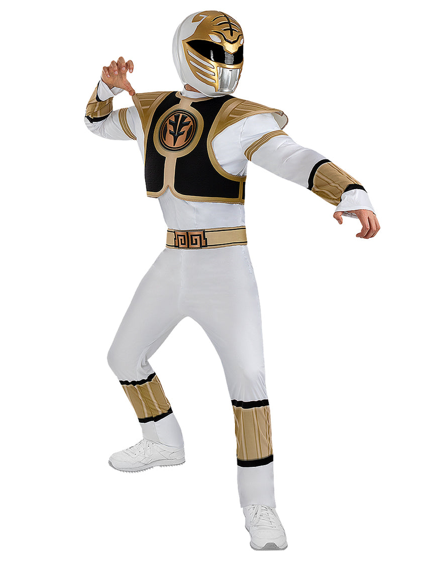 Casque Power Ranger blanc adulte