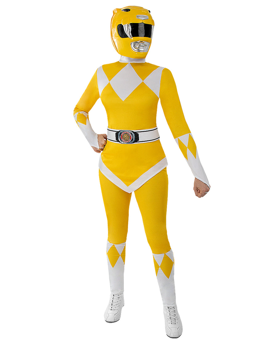 Casque Power Ranger jaune adulte