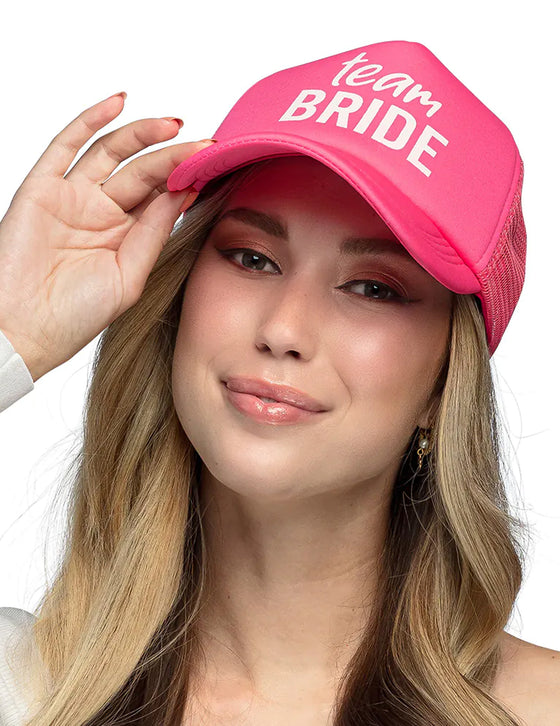 Casquette rose Team bride adulte