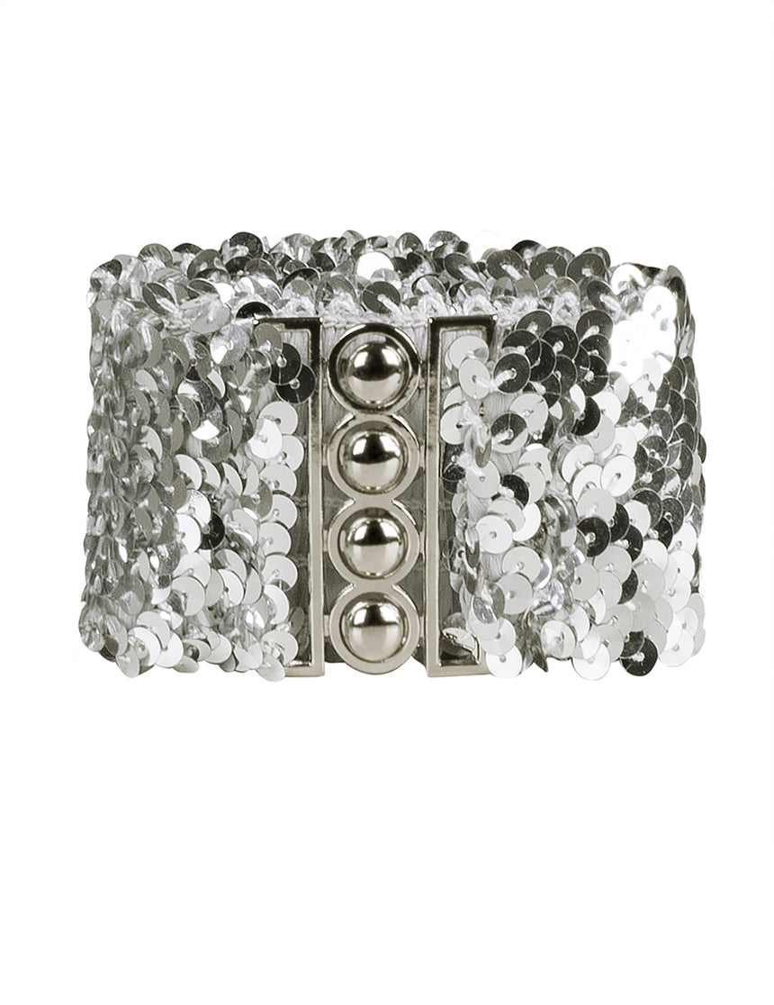 Ceinture à sequins argentée adulte