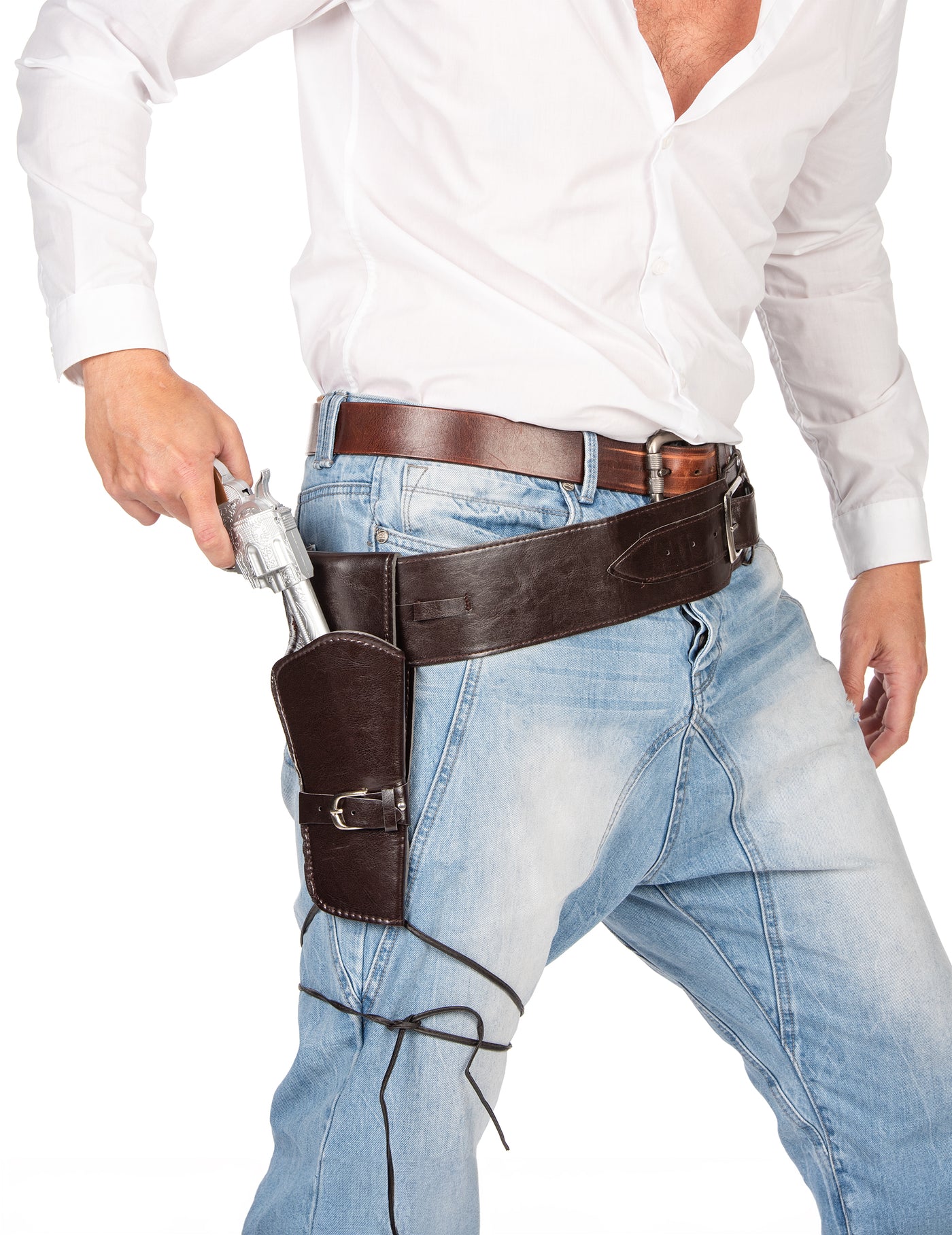 Ceinture bandit du western avec étui adulte