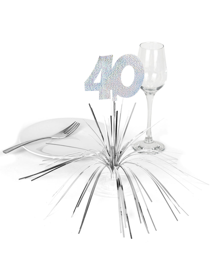 Centre de table 40 ans argent