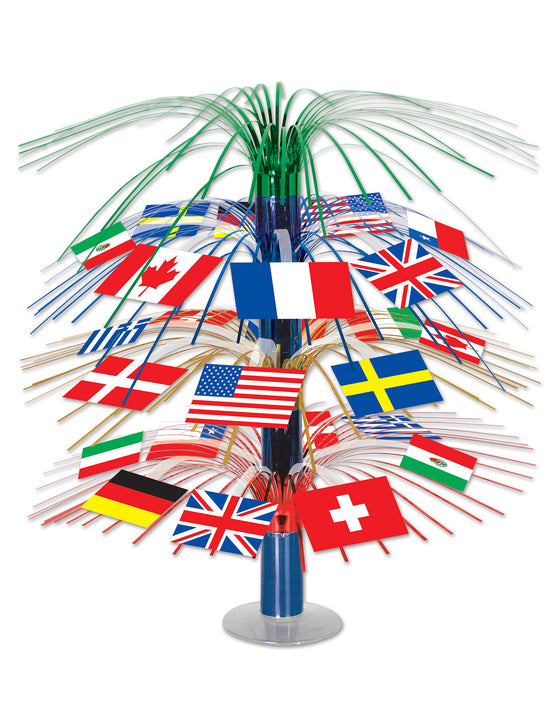 Centre de table drapeaux pays du monde 45 cm