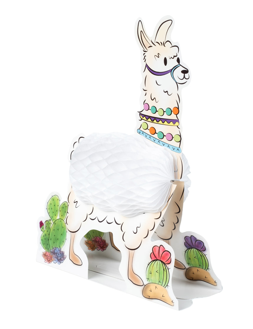 Centre de table en papier lama blanc 28 cm