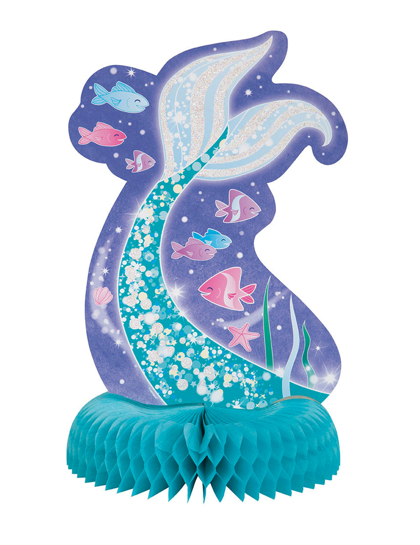Centre de table jolie sirène 35,5 cm à paillettes