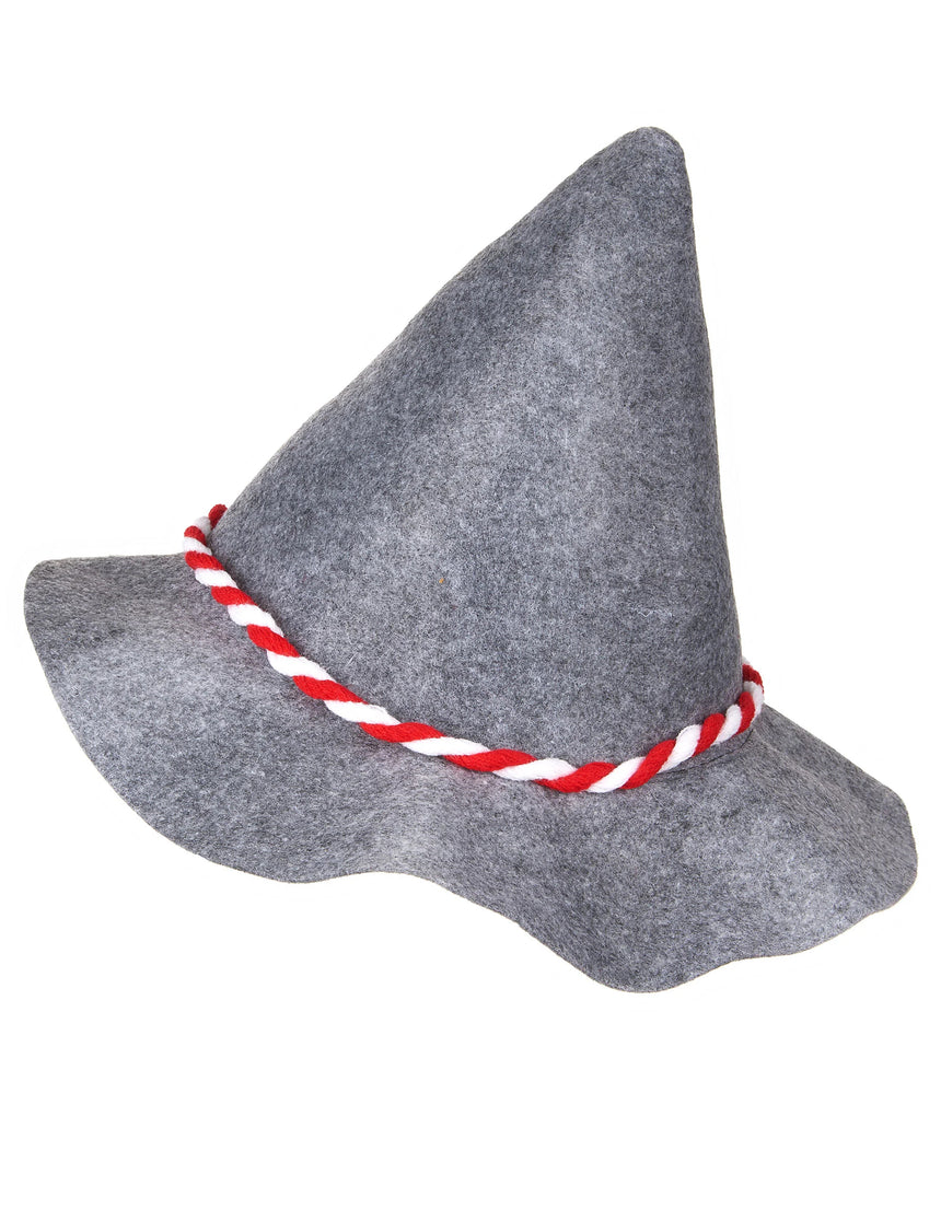 Chapeau bavarois adulte avec cordelette rouge et blanche