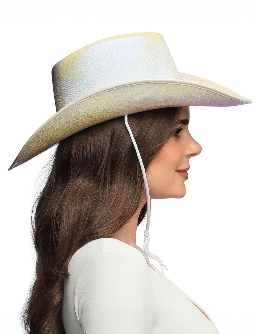 Chapeau blanc iridescent adulte