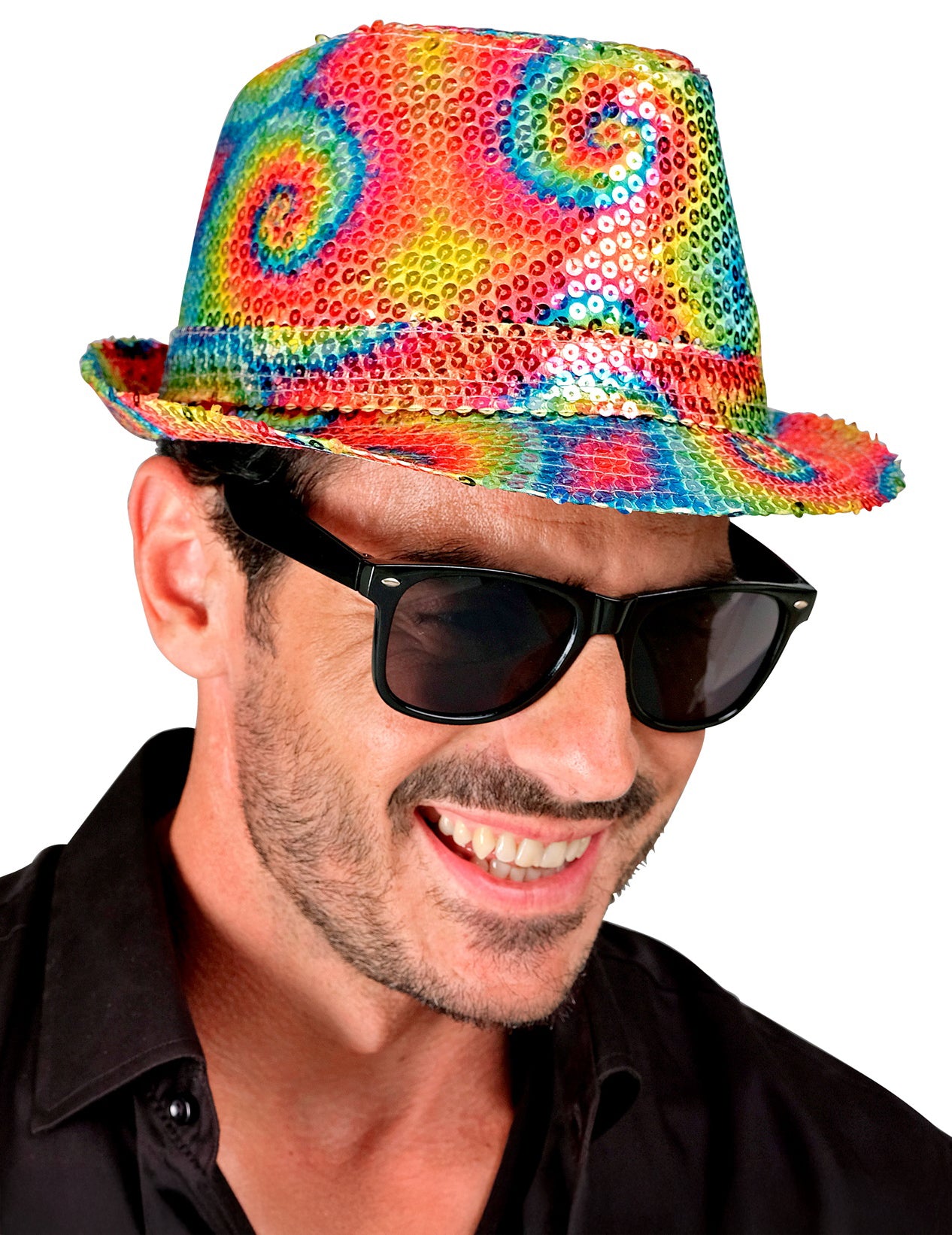 Chapeau borsalino à sequins tie and dye adulte
