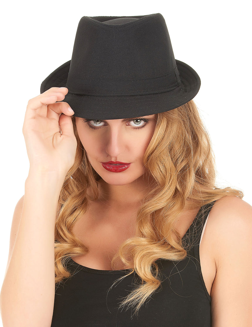 Chapeau borsalino noir luxe adulte