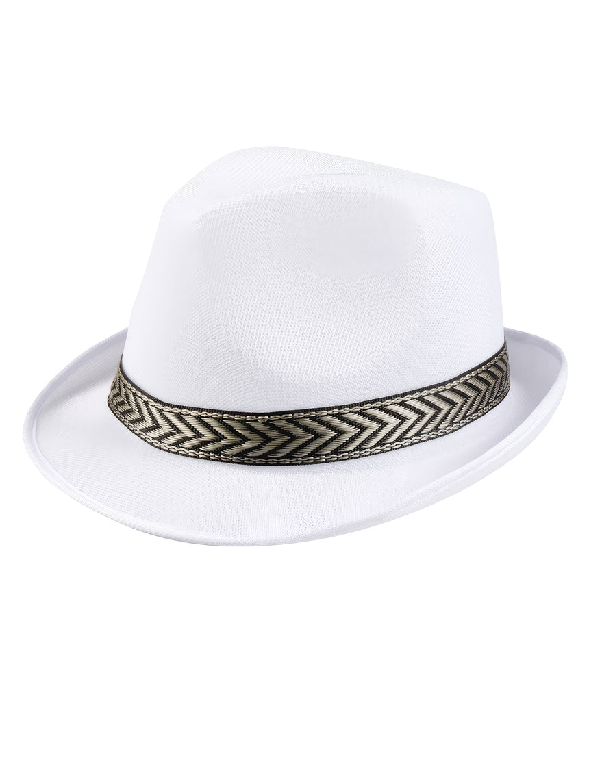 Chapeau borsalino trilby blanc adulte