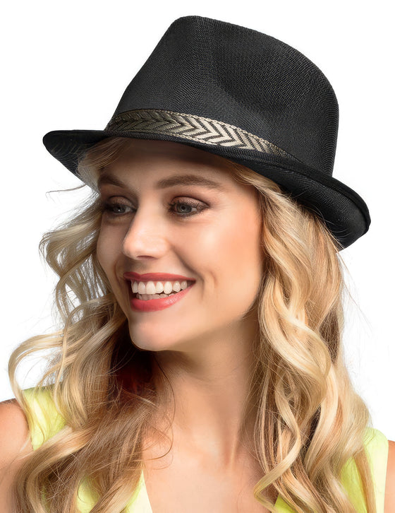Chapeau borsalino trilby noir adulte