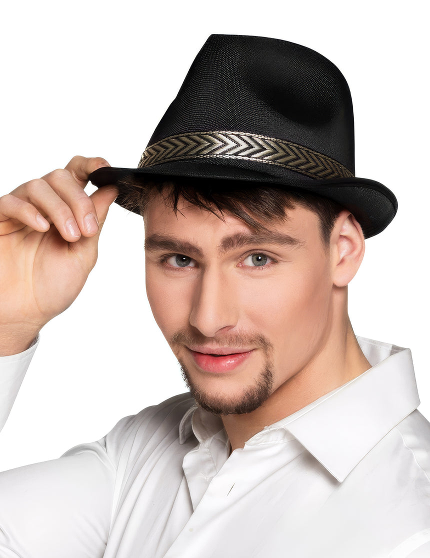 Chapeau borsalino trilby noir adulte
