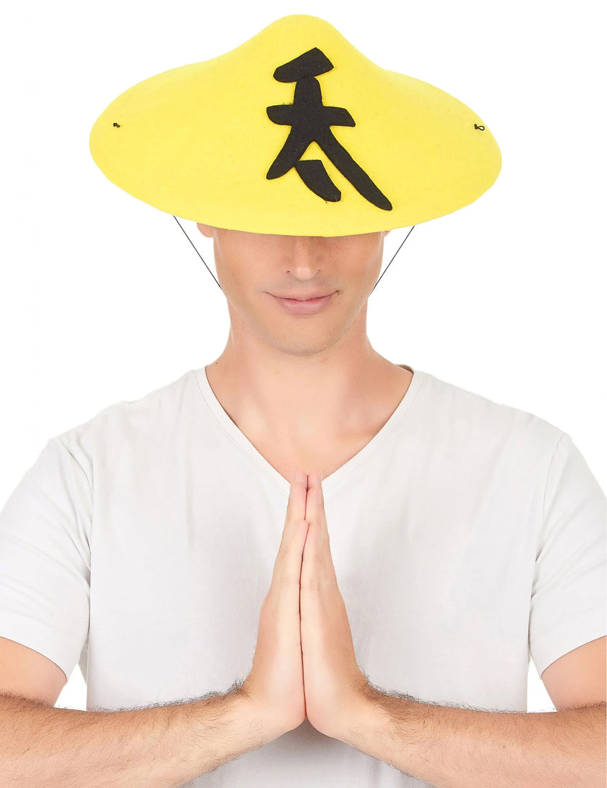 Chapeau chinois jaune adulte
