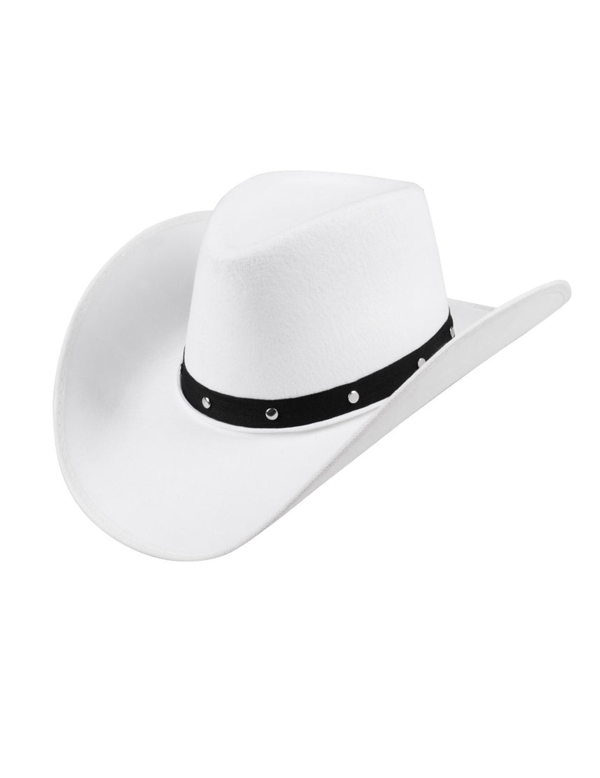 Chapeau cowboy blanc et noir adulte