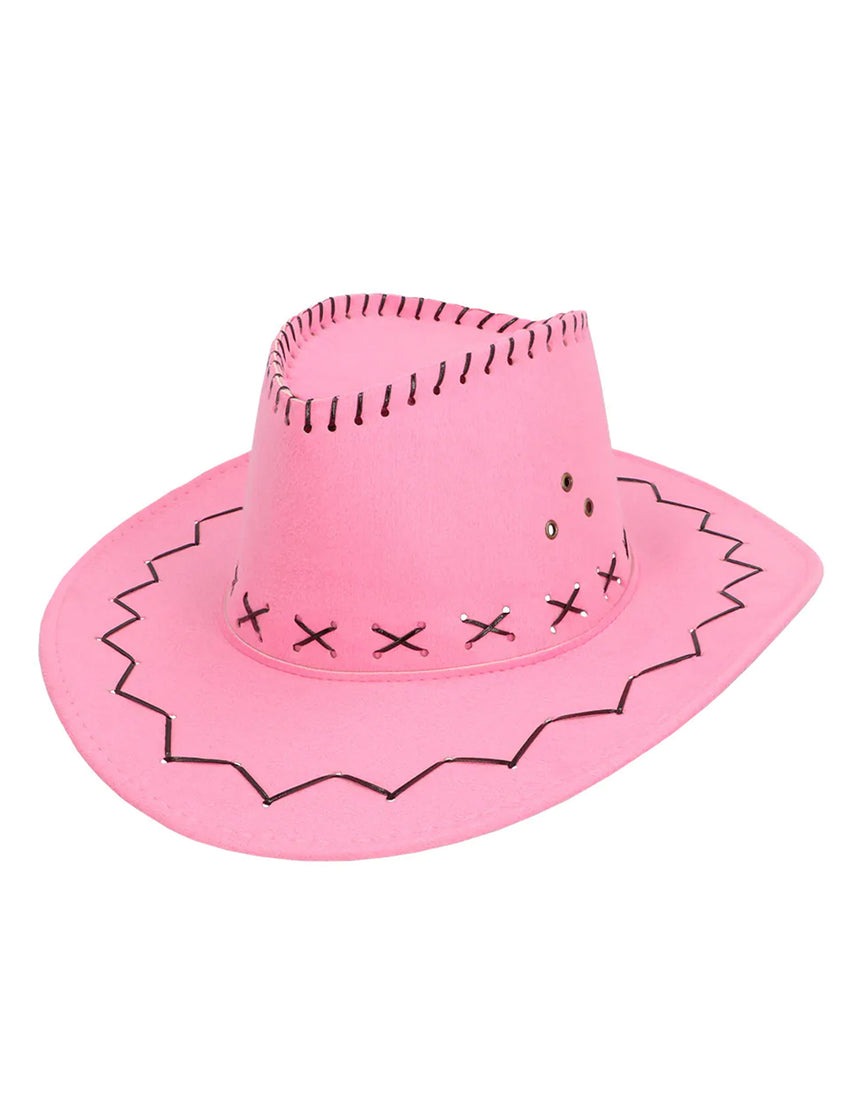 Chapeau cowboy rose adulte