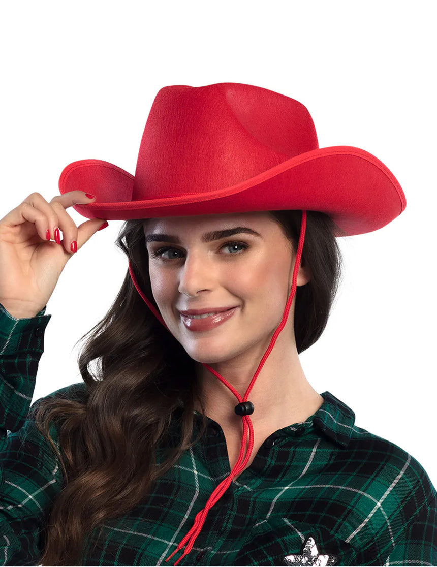 Chapeau cowboy rouge adulte