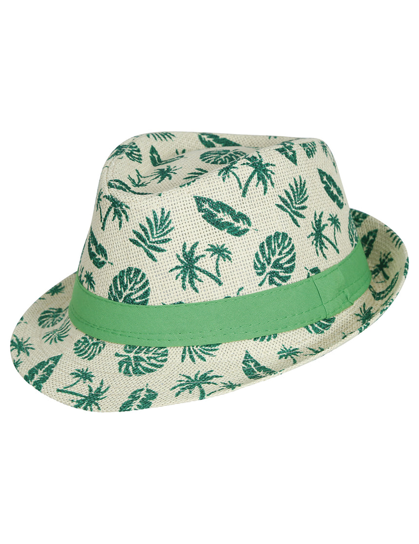 Chapeau d'été enfant motif feuille