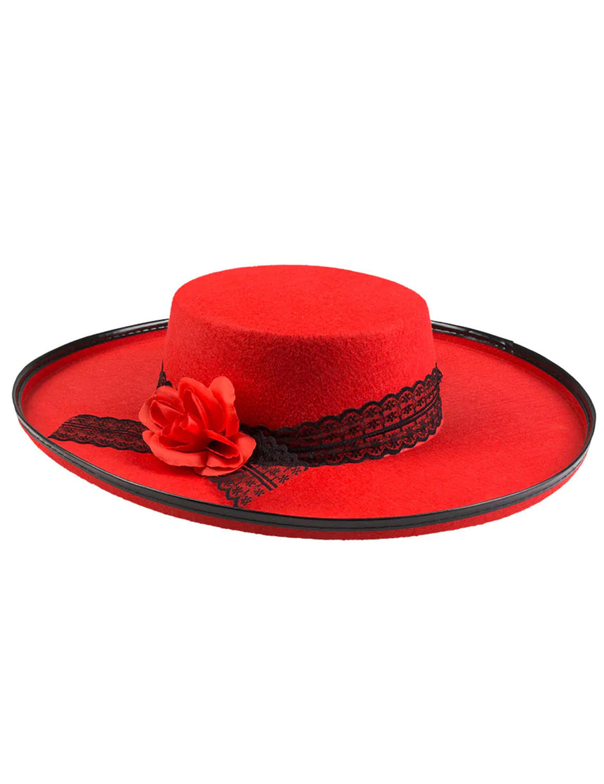 Chapeau danseuse espagnole rouge femme