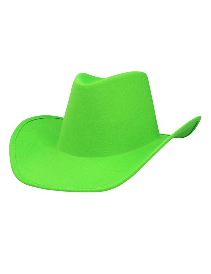 Chapeau de cowboy vert fluo adulte