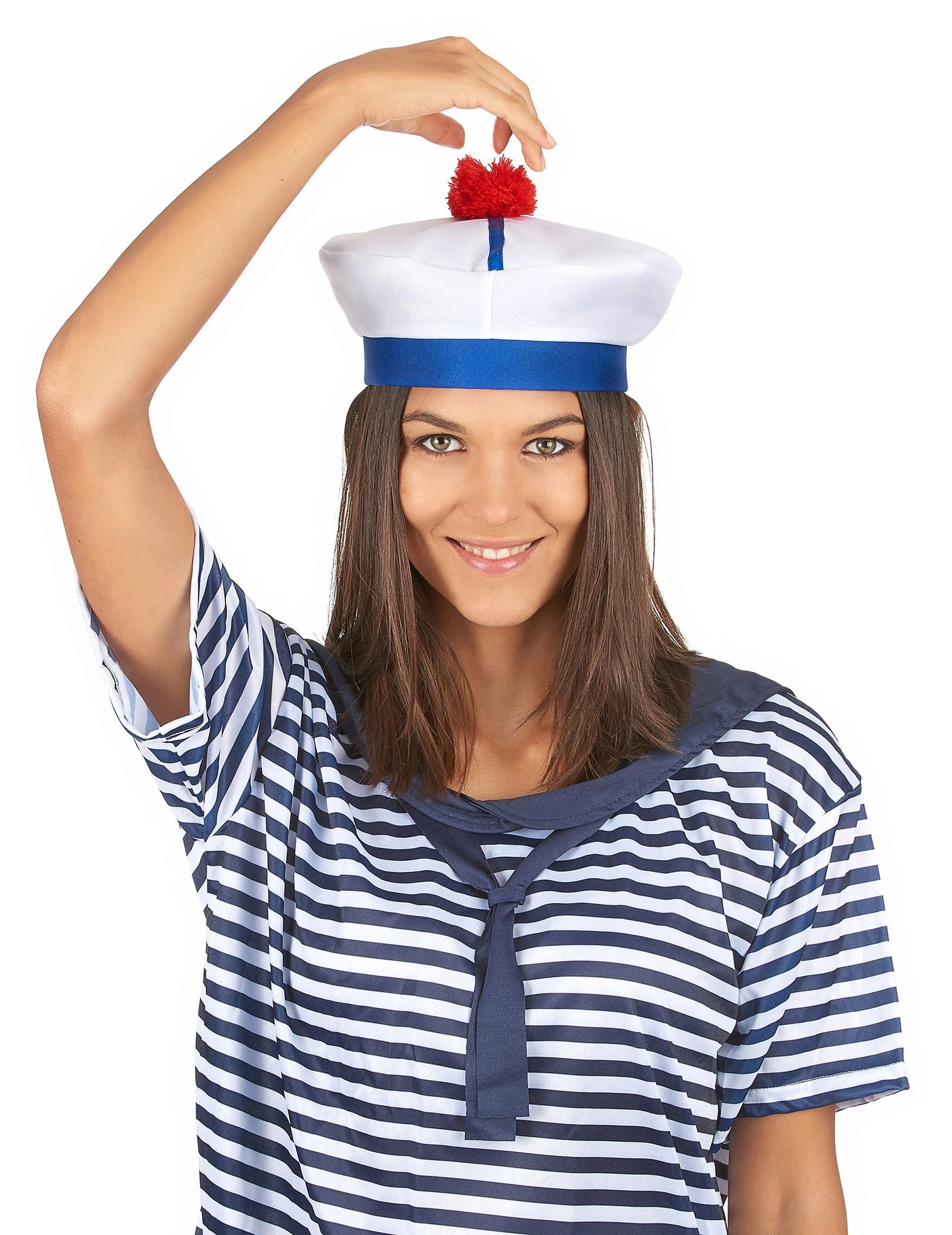 Chapeau de marin à pompon adulte